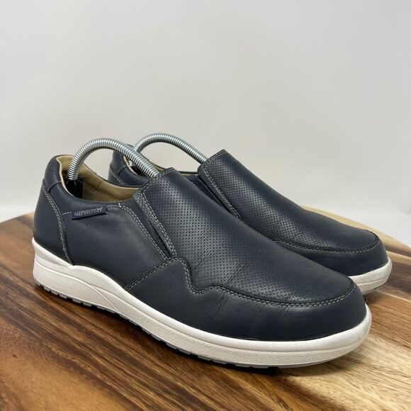 Mephisto Valter Slip On Leather Shoes Dark Navy Men’s Size 8 - Picture 1 of 11